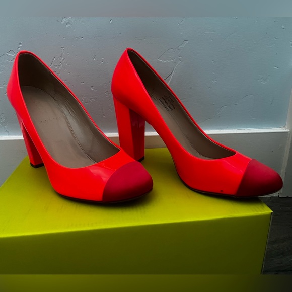 J. Crew Etta Satin Toe Pump - Neon Orange - Size 8.5 - Picture 2 of 9